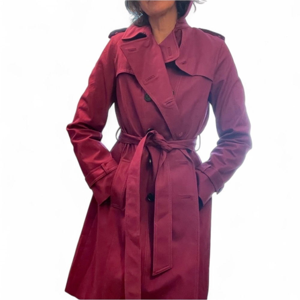 Hobbs of London Vibrant Pink Trench Coat Size 8/M $400 - Picture 5 of 12